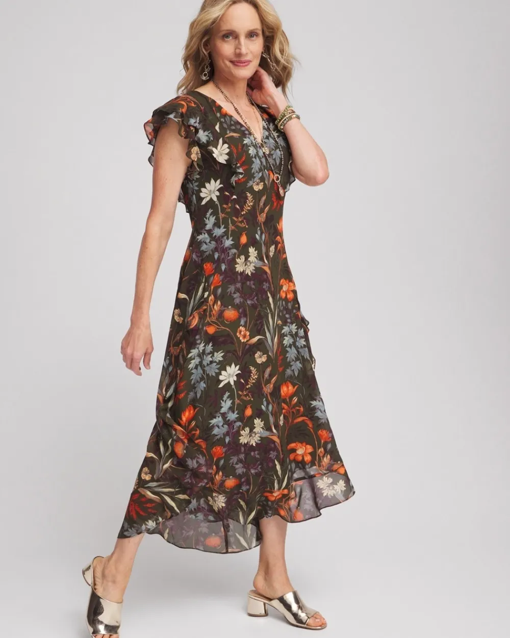Fashion Ruffled Maxi Dress Dresses