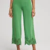Cheap Satin Eyelet Hem Culottes Pants