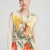 Flash Sale Satin Garden Long Sleeve Tee Tops