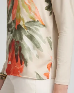 Flash Sale Satin Garden Long Sleeve Tee Tops