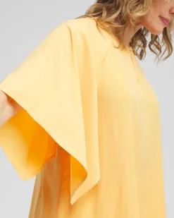 Clearance Satin Keyhole Neck Blouse Tops