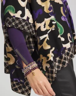 Outlet Scroll Print Poncho Tops | Ponchos & Ruanas