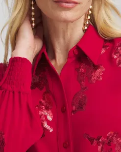 Discount Sequin Embellished Shirt Tops | Blouses & Shirts