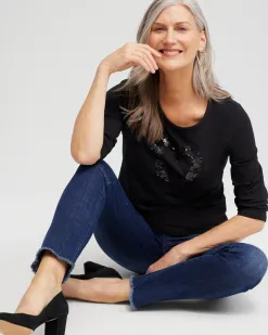 Flash Sale Sequins Heart Valentine's Tee Tops
