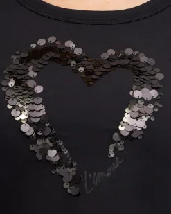 Flash Sale Sequins Heart Valentine's Tee Tops