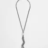 New Silver Tone Baguette Tassel Necklace Necklaces | Everyday Jewelry
