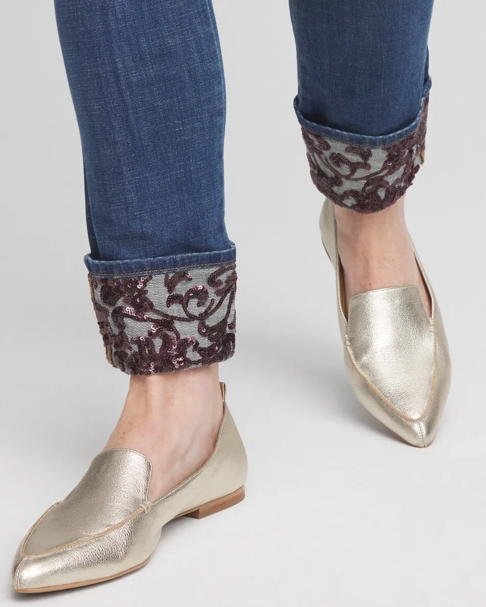 Fashion So Slimming® Girlfriend Sequin Cuff Ankle Jeans Jeans & Denim