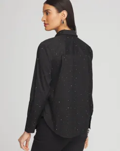 Hot Sparkle Embellished Poplin Shirt Tops | Blouses & Shirts