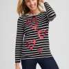 Sale Stripe Sequin Hearts Tee Tops
