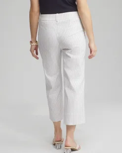Clearance Stripe Trapunto Cropped Pants Pants
