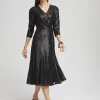 Cheap Surplice Sequin Midi Dress Dresses