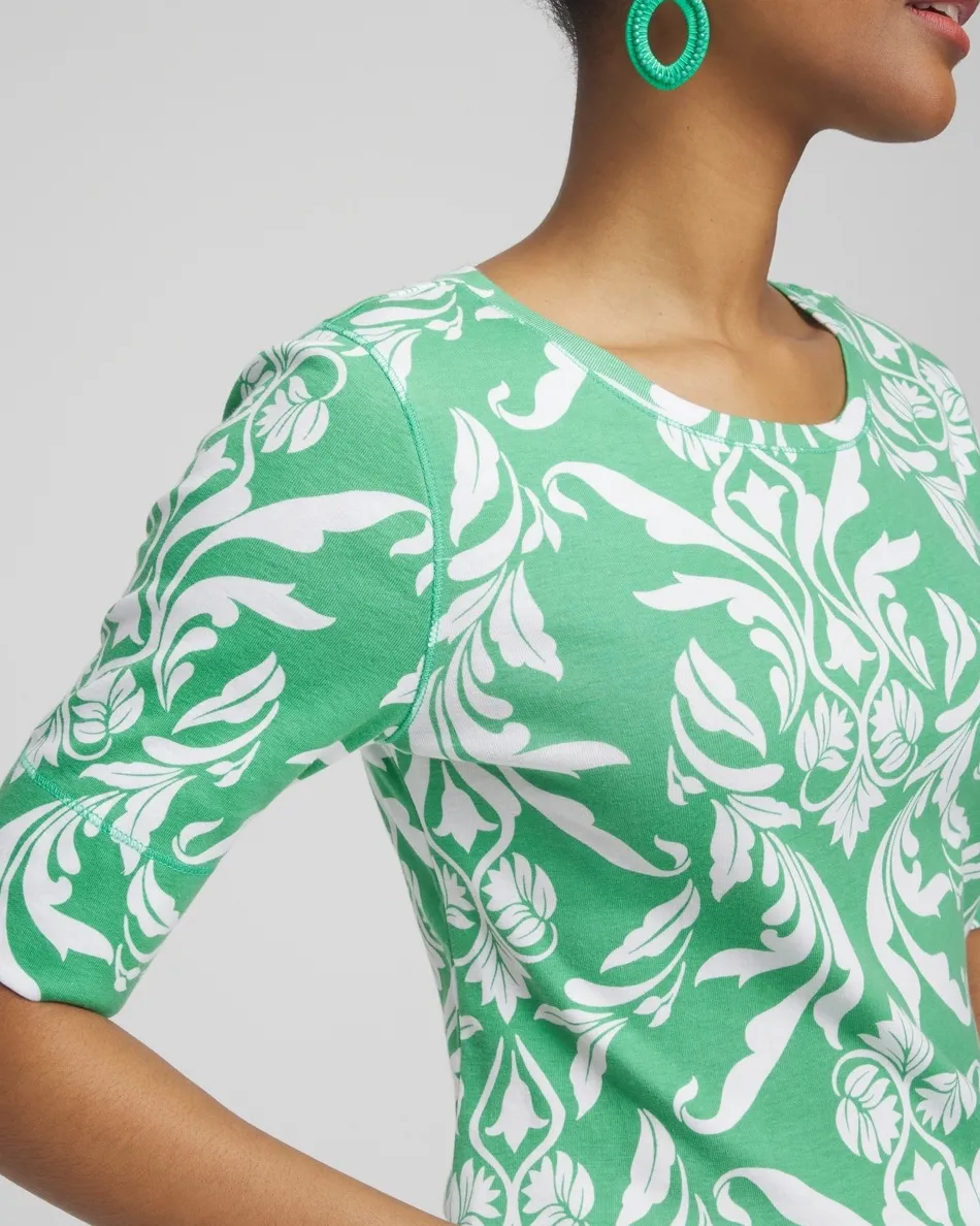 Online Swirl Jewel Neck Tee Tops