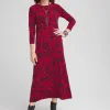 Best Sale Swirl Print Long-Sleeve Maxi Dress Dresses