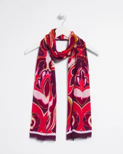 Clearance Swirl Print Scarf Scarves