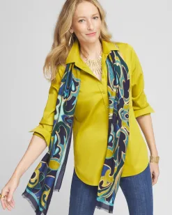 Clearance Swirl Print Scarf Scarves