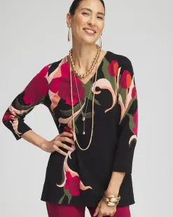 Best Sale Swirl V-Neck Tunic Tops