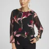 Shop Textured Mesh Banded Hem Top Tops