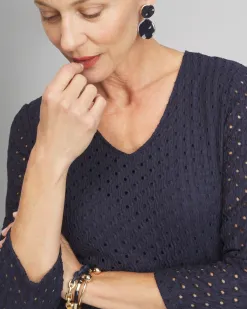 Cheap Textured V-neck Tee Tops