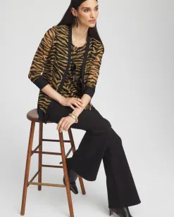 Sale Tiger Print Mesh Cardigan Tops