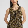 Store Tiger Print Mesh Tank Tops