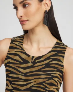 Store Tiger Print Mesh Tank Tops