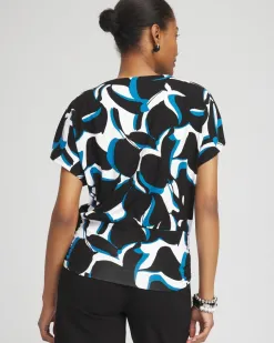 New Touch Of Cool™ Abstract Banded Hem Top Tops