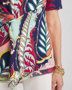 Shop Touch Of Cool™ Abstract Draped Tunic Tops