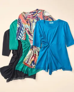 Shop Touch Of Cool™ Abstract Draped Tunic Tops