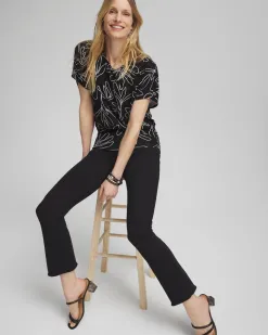 New Touch Of Cool™ Abstract Ruched Banded Hem Top Tops