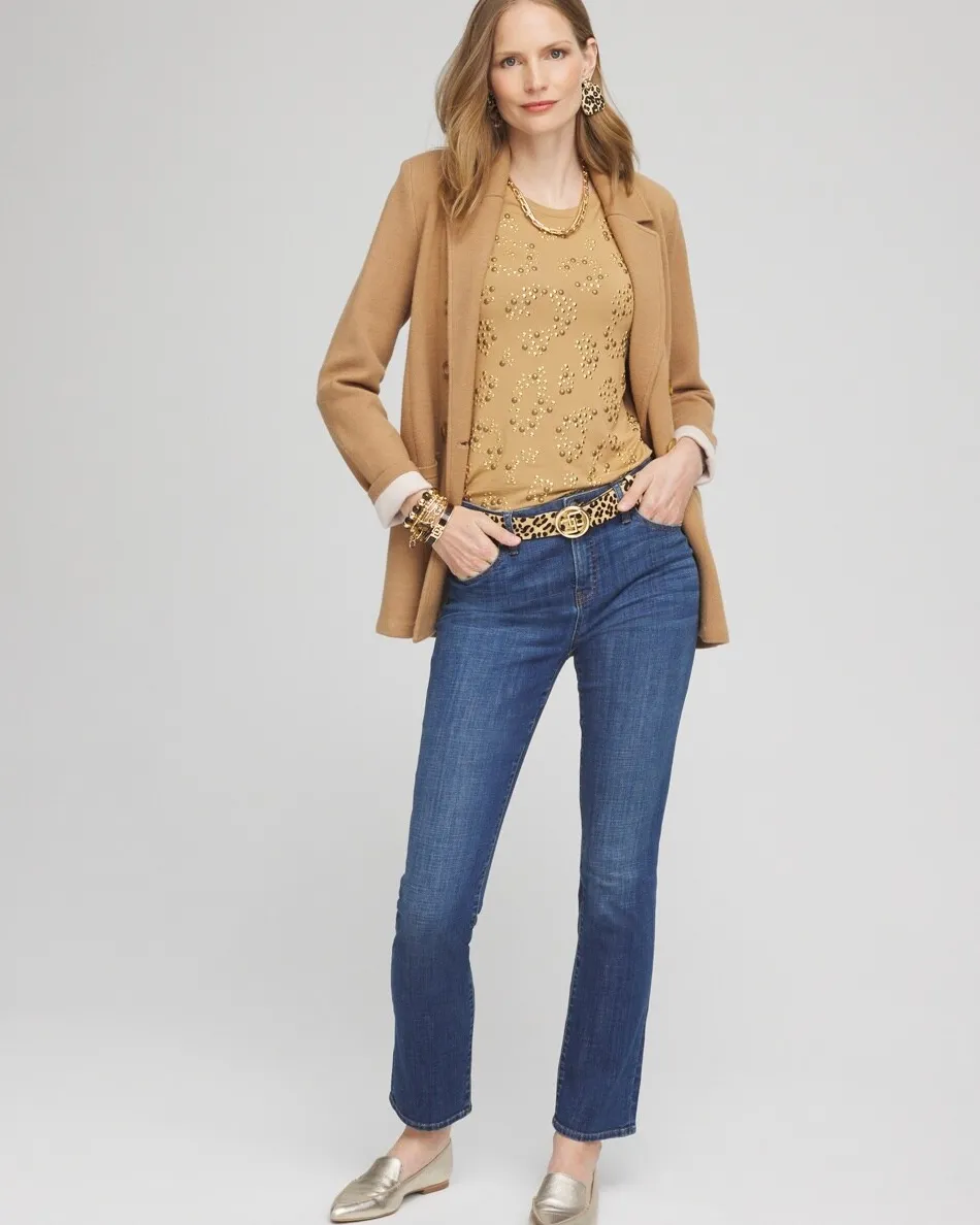 Clearance Touch Of Cool™ Embellished Leopard Layering Tee Tops