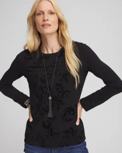 Discount Touch Of Cool™ Flocked Long Sleeve Layering Tee Tops