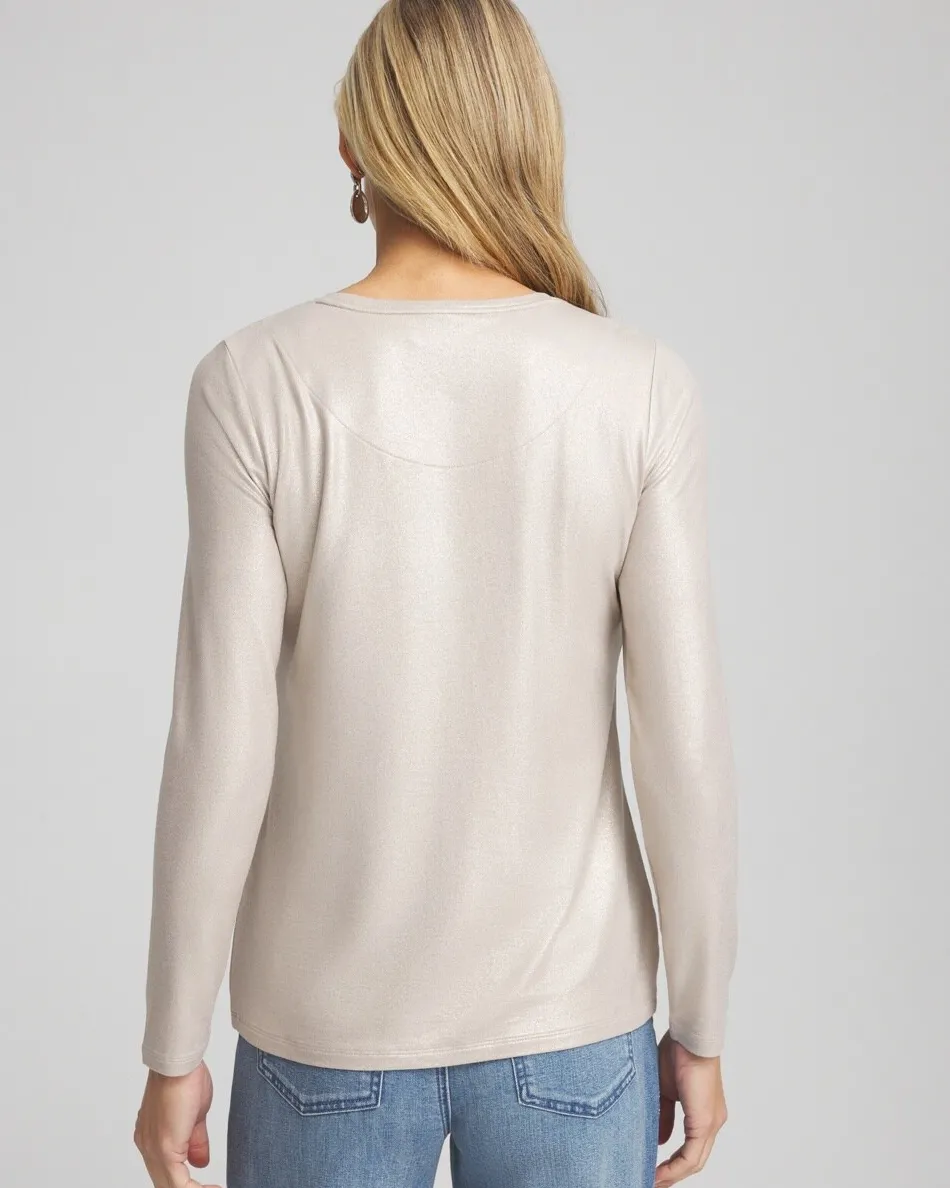 Sale Touch Of Cool™ Foil Long Sleeve Layering Tee Tops