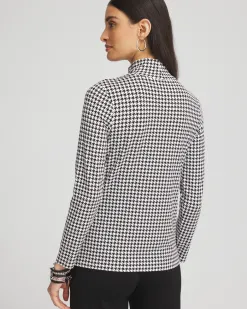 Store Touch Of Cool™ Houndstooth Mock Neck Layering Tee Tops