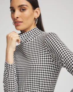 Store Touch Of Cool™ Houndstooth Mock Neck Layering Tee Tops