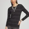 Shop Touch Of Cool™ Lurex Stripe Long Sleeve Layering Tee Tops