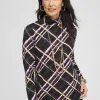 Sale Touch Of Cool™ Plaid Mock Neck Layering Tee Tops