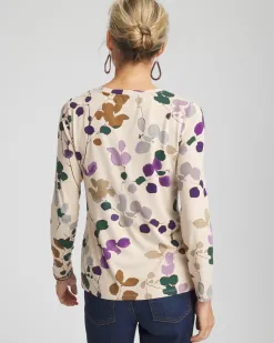 Clearance Touch Of Cool™ Sprig Dot Long Sleeve Layering Tee Tops