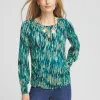 Discount Touch Of Cool™ Stripes Shirred Top Tops