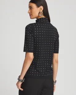 Discount Touch Of Cool™ Studded Mock-Neck Tee Tops
