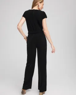 Best Sale Travelers™ Belted Velvet Jumpsuit Dresses