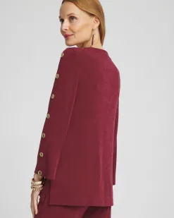 Cheap Travelers™ Button Sleeve Tunic Tops
