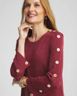 Cheap Travelers™ Button Sleeve Tunic Tops