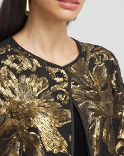 Discount Travelers™ Collection Embroidered Sequin Jacket Jackets & Coats