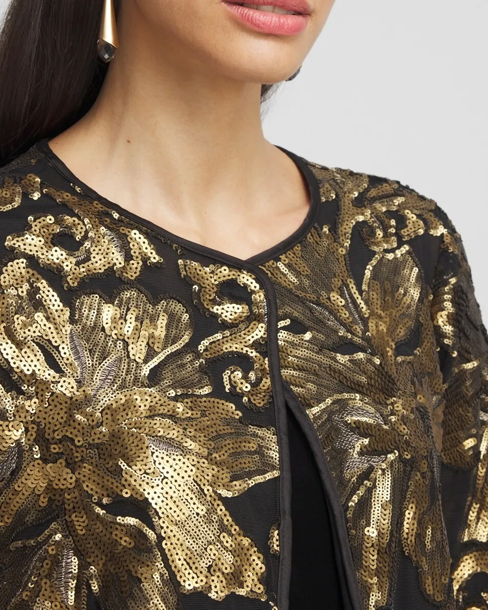 Discount Travelers™ Collection Embroidered Sequin Jacket Jackets & Coats