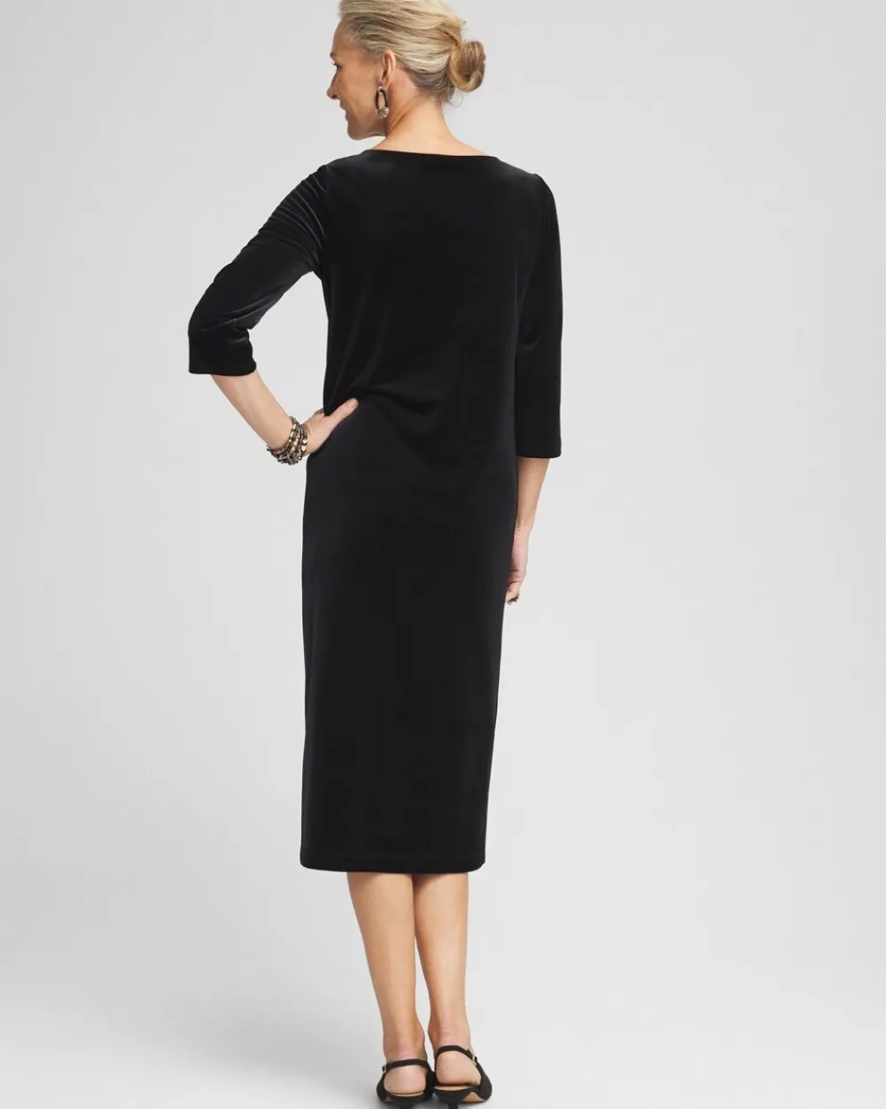Shop Travelers™ Collection Velvet Midi Dress Dresses