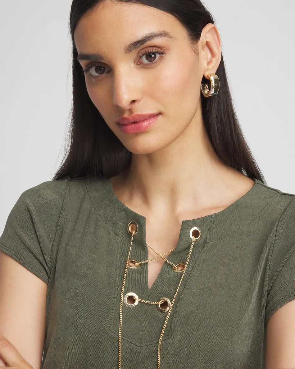 Outlet Travelers™ Lace Up Top Tops
