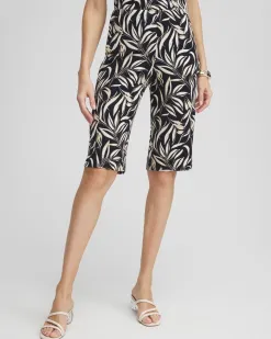 Cheap Travelers™ Leaf Print Bermuda Shorts Pants