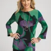Online Travelers™ Watercolor Bell Sleeve Tunic Tops