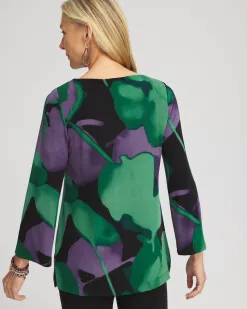 Online Travelers™ Watercolor Bell Sleeve Tunic Tops