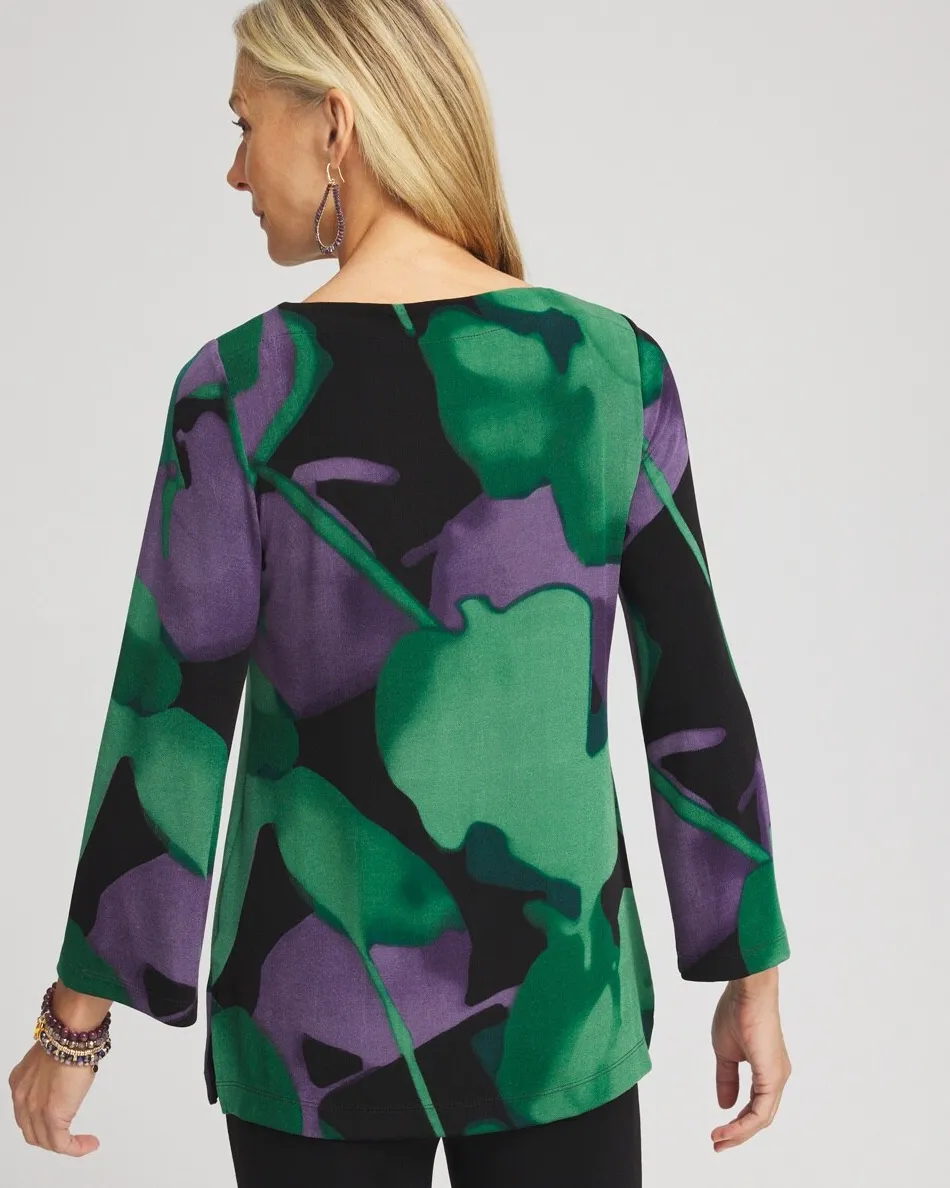 Online Travelers™ Watercolor Bell Sleeve Tunic Tops